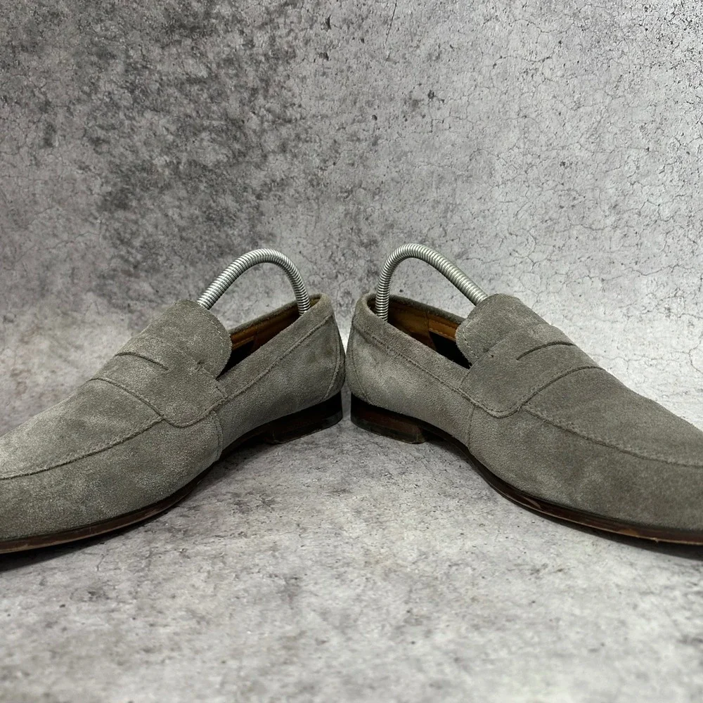 Bar III Baldwinn Penny Loafer Mens 8 Gray Suede Dress Shoes F35877 Slip On